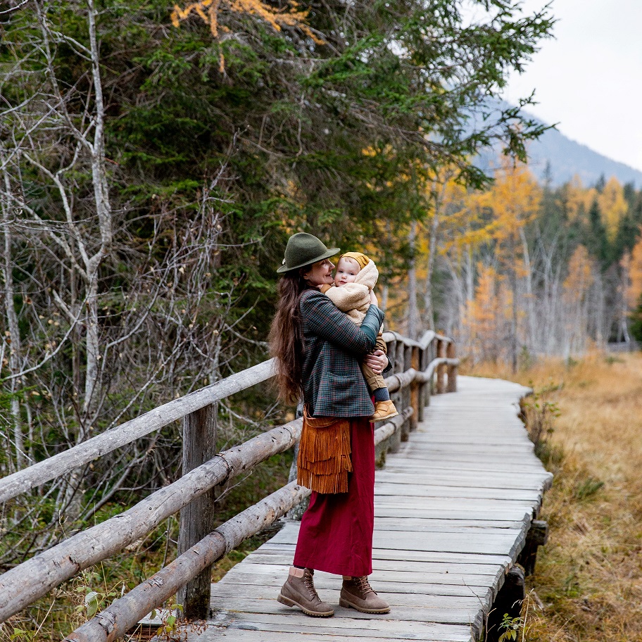 Mother and child taking a path